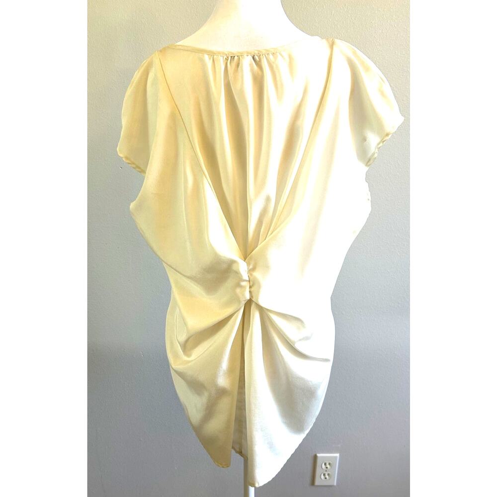 cream sleeveless blouse Tank Top twist back knot capsule quiet luxury career L